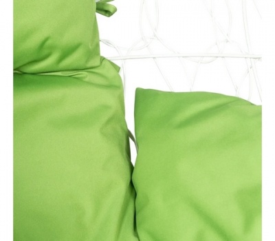 Кресло подвесное АЖУР белый/ подушка зеленое яблоко
