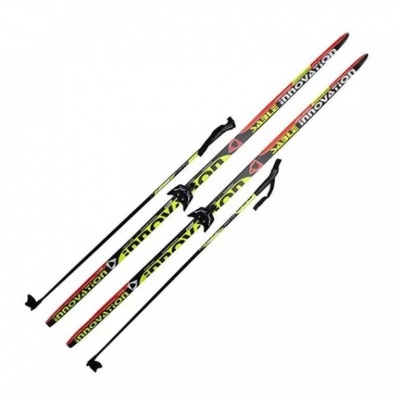 Лыжный комплект 75мм-150 STEP Innovation черный/красный/зеленый