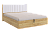 Кровать "Адам" 160х200см с подъемным механизмом (дуб крафт золотой/белоснежный (экокожа))