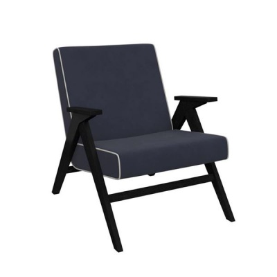 Кресло для отдыха Вест Венге Verona Denim Blue, кант Verona Antrazite Grey