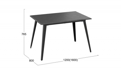 Стол обеденный Равенна  Тип 1 (Черный муар/ Серый бетон)
