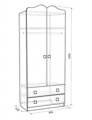 Шкаф комбинированный Mebelson "Фэнтези" 2-х дверный